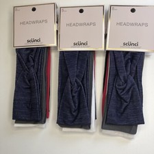 Scunci Headwraps Everyday Active Twist and Solid 2.5" Lot of 3 X 5 Each Pack 15