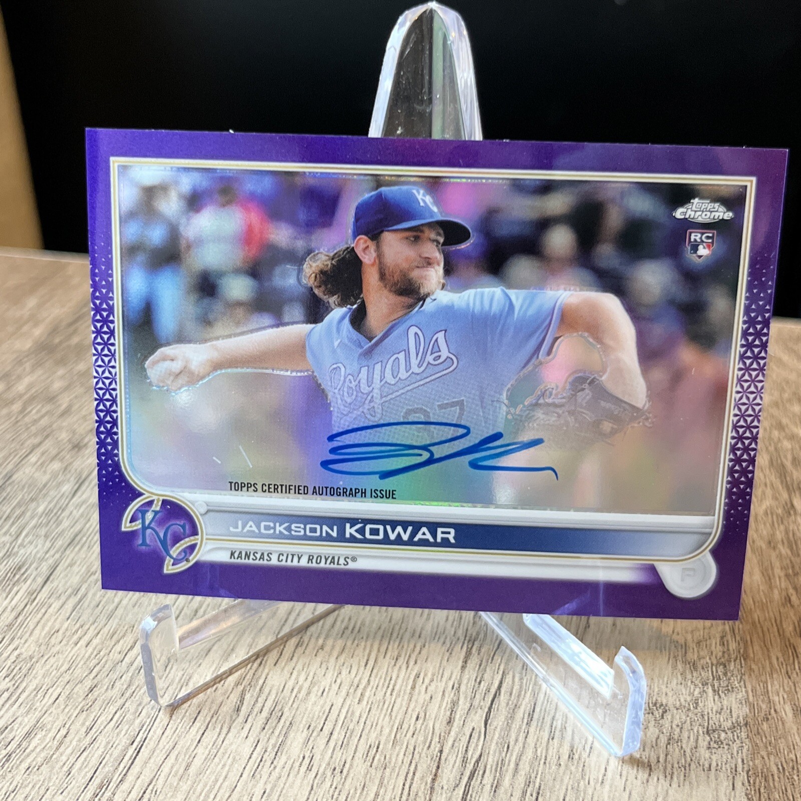 2022 Topps Chrome Jackson Kowar Purple Refractor Rookie Auto RC #’d /250