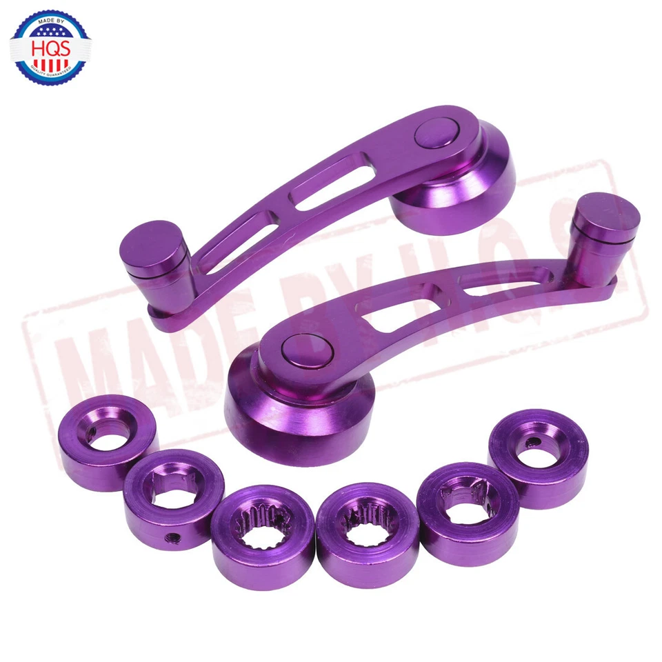 Универсальная пара фиолетовых ручных алюминиевых ручек для намотки окон автомобиля стекла рукоятки рукоятки - Изображение 2 из 4