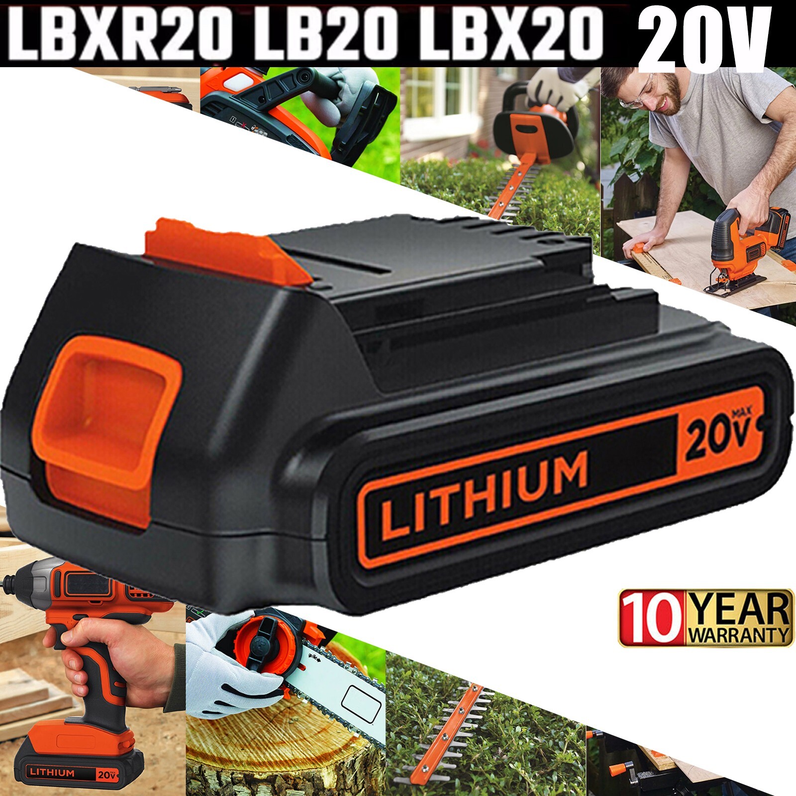 1-2PACK 20V Lithium-ion 1.5Ah Battery for BLACK DECKER 20 Volt LBXR20 LBX20 LB20