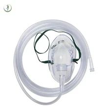 Pediatric Oxygen Mask w/ 7' Tubing Adjustable Nose Clip/Elastic Strap