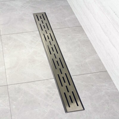 Novalinea - 70 Inch Linear Shower Drain with Brick Pattern Grate
