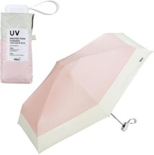 Wpc UV Protection Parasol for Sun Rain Pink 47cm 210g UV Shield 100 UPF50 