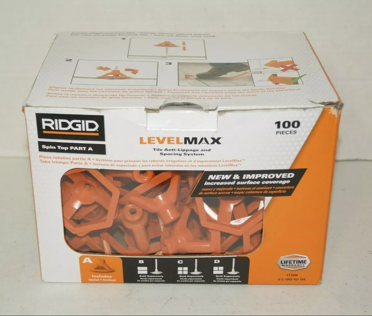 RIDGID LevelMax Tile Anti Lippage Spacing System Part A Plastic