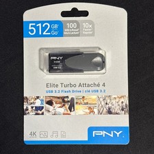PNY - Elite Turbo Attache 4 512GB USB 3.2 Flash Drive 4K Ultra HD BRAND NEW