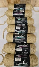 Lot Of 7 Maxi-Cord Maxicord 6mm 100yds Braided Polypropylene Cord Beige B31