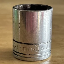 SK Tools 17mm Shallow Socket 3/8" Drive 12 Point S-K 317 Made in USA