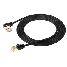 90 Degree Left Angle Cat8 Ethernet Cable, High Speed 40Gbps 2000Mhz Network C...