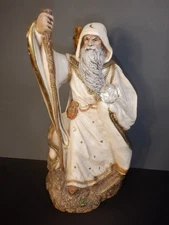 Windstone Editions White Wizard, Baby Dragon & Crystal By Peña - 1986.