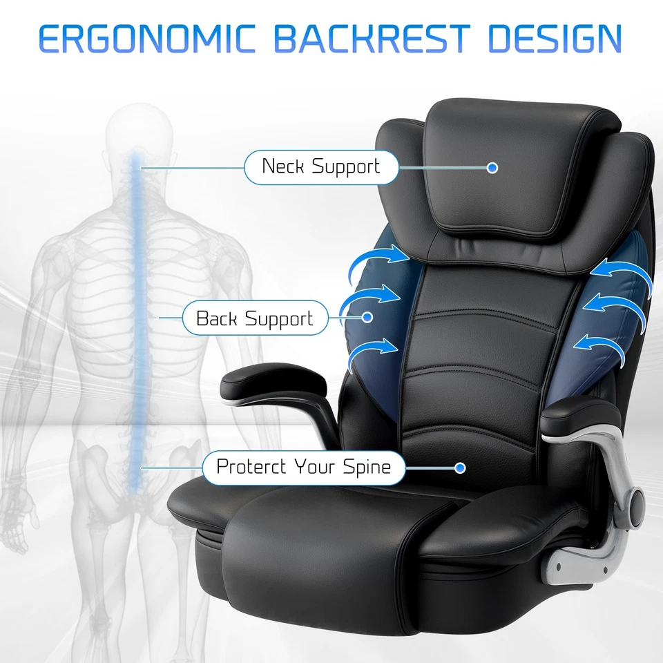 Big Tall Executive Office Chair Ergonomic Leather Computer Desk Chair Heavy Duty - Image 4 of 4