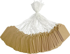 500Pcs Kraft Price Tags with String, Paper Hang Tags Writable Tags, Display Labe