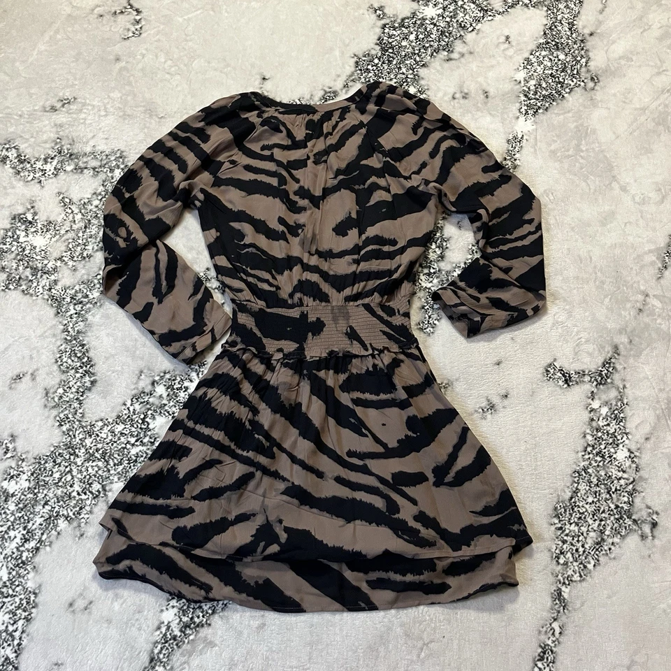 Rails Dress Womens Size M Jasmine Mocha Bengal Long Sleeve Smocked Waist - Image 4 of 4