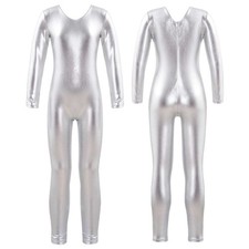 Girls Bodysuit Long Sleeves Jumpsuit Gymnastics Leotard Jazz Dancewear Sport