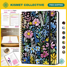 Spiral Hardcover Journal for Women, A5 Lined Notebook for Work  Study