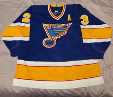 Authentic CCM Vtg 1990s St Louis Blues NHL Jersey MASKA Label Canada MYRON 23 A