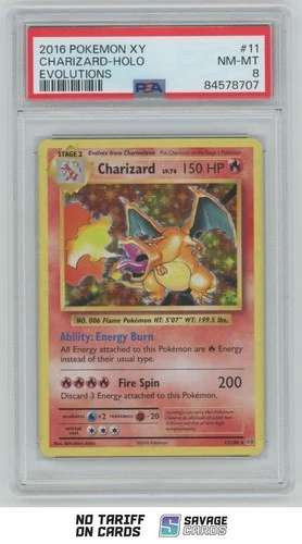 2016 Pokemon XY - Evolutions Holo Charizard PSA 8 #11/108