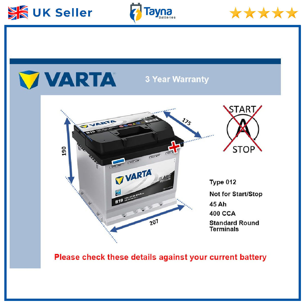 Battery fits PEUGEOT 107 108 308 2008 207 BIPPER 1007 106 807 208 012