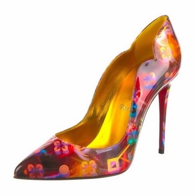 Christian Louboutin Women s Multicolor Abstract Pointed Toe Stiletto Pumps 7.5