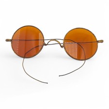 Antique Amber Orange Round Sunglasses Hippie/Hipster Style Beatles
