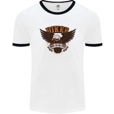 Fruit of the Loom Camiseta Ringer Hombre Cuello Redondo Motocicleta