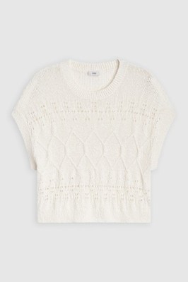   CLOSED   STRICKPULLUNDER   LEINEN BAUMWOLLE   WHITE   S   MUSTER   NEU  