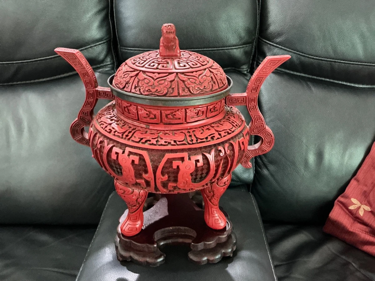 木制红色中国古董花瓶| eBay