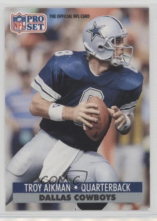 1991 Pro Set Mobil FACT Troy Aikman #128 HOF 1dm7