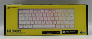 CORSAIR - K65 RGB Mini Wired 60% Mechanical Gaming Keyboard White - New