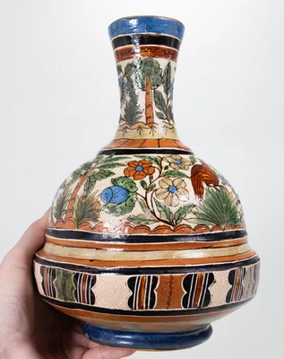 C.1920-30's Vintage Tlaquepaque Pottery Mexican Vase with Petatillo - 9"H - Image 1 of 4