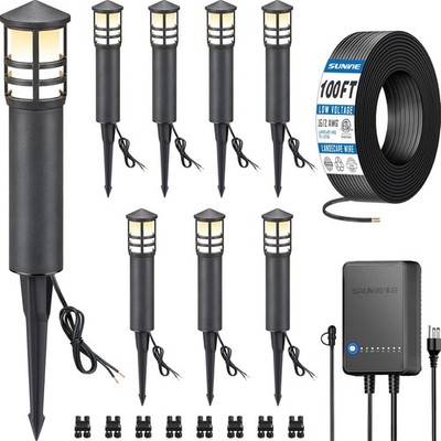SUNVIE 8 Light Landscape Kit 100FT Wire 3000K