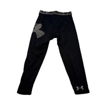 Under Armour Youth Large HeatGear Compression Leggings - Black/Grey - YLG