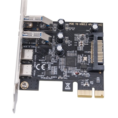PCIE 1X na USB 3.2 Gen1 Typ C + USB3.0 Karta rozszerzeń do komputera PC - Zdjęcie 7 z 8