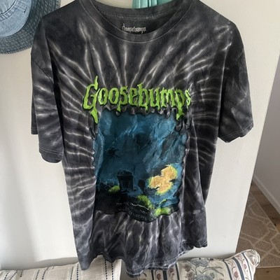 GOOSEBUMPS GHOST BEACH No Swimming Surfing Haunting Tie Dye Tee Men s Medium M