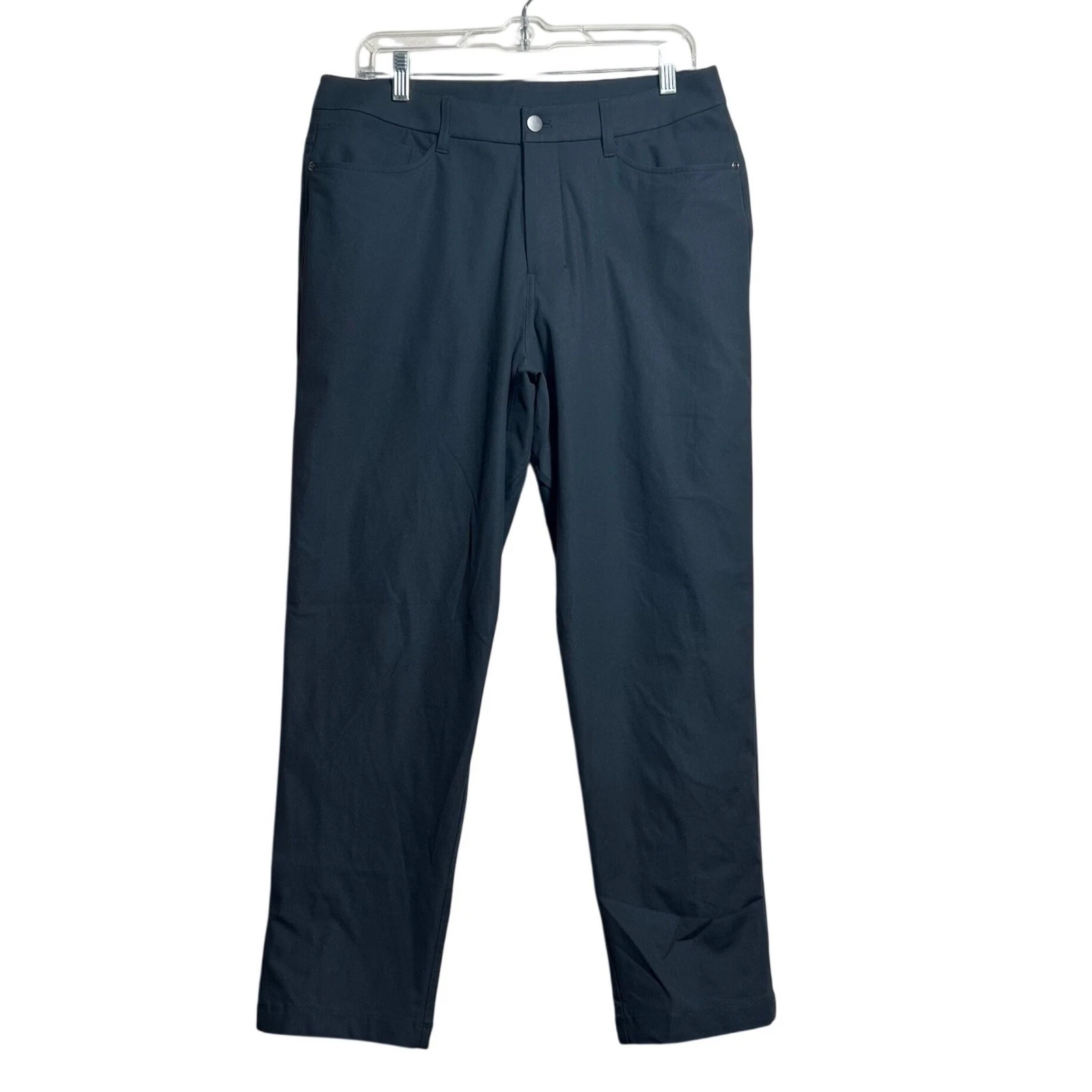 Lululemon ABC Pant Mens 32 Black Five Pocket Slim Fit Commuter Trousers LM5AXTS