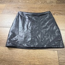 Express Women's Faux Leather Mini Skirt, Black, Size 4, Lined, Party/Holiday