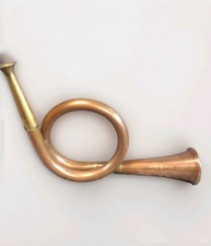 Antique Copper Brass Single Coil English Fox Hunting Horn Made In England 12"