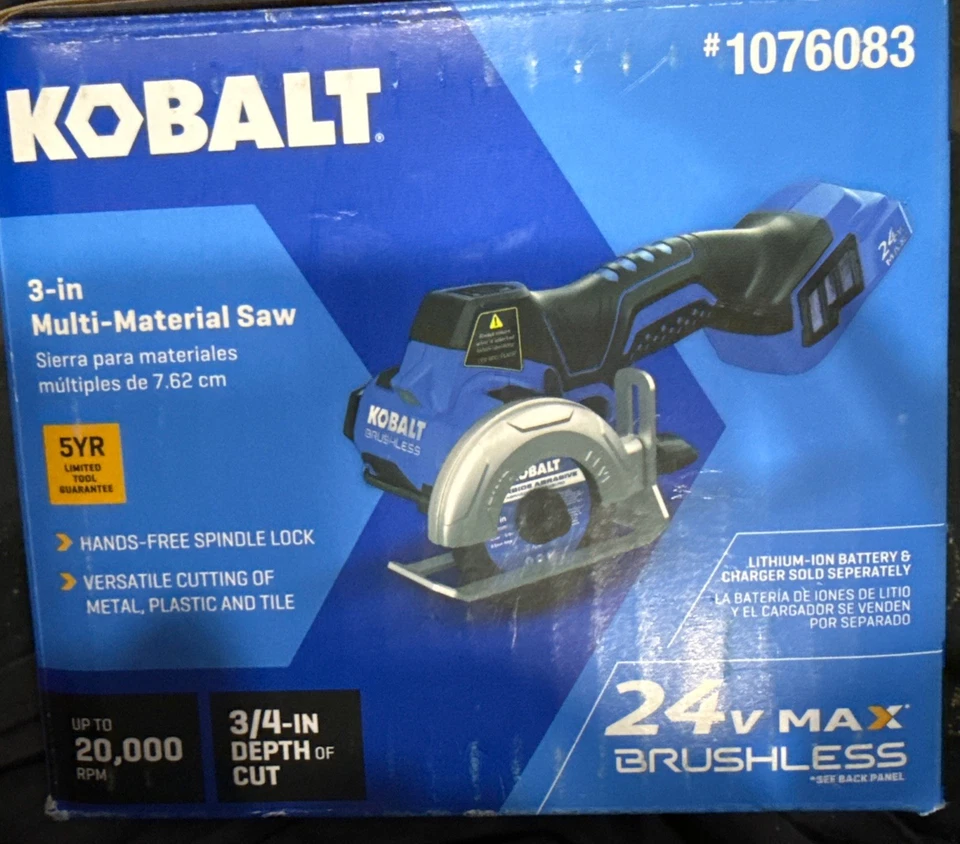 BRAND NEW -Kobalt 3" 24v Trigger Switch Brushless Cordless Multi-material cutter - Image 4 of 4