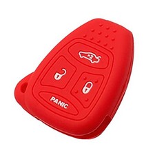 Silicone Key Fob Cover Fit for Chrysler 200 300 PT Cruiser Dodge Charger Red