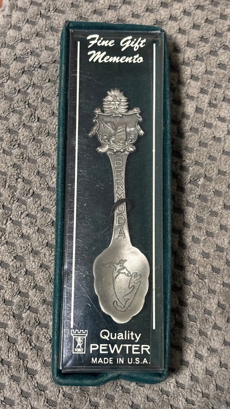 Fort Pewter Swiss Souvenir Spoon – Bern Bear & Lucerne Enamel – New in Box