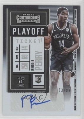 2020 Contenders Sticker Playoff Ticket /99 Reggie Perry #155 Rookie Auto RC he0