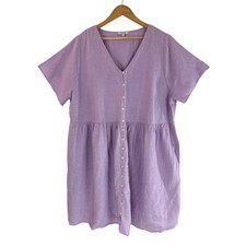 Madewell Petite Alexandra Linen-Blend Mini Dress – Vibrant Lilac Size 2X