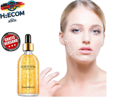 100ml 24K Gold Hyaluron Serum Anti-Aging Gesichtspflege mit Nicotinamid