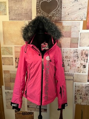 New Hot Pink Superdry Snow Mountain Ski Snowboard Womens size US 8 Jacket