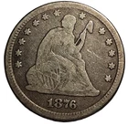 1876 Seated Liberty Quarter – Silver – Strong Date – VG Details #708