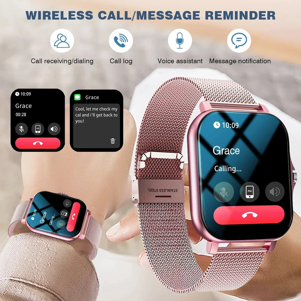 Ultimate Sports Smart Watch Fitness Tracker Bluetooth Call Message Reminder Gift - Image 3 of 4