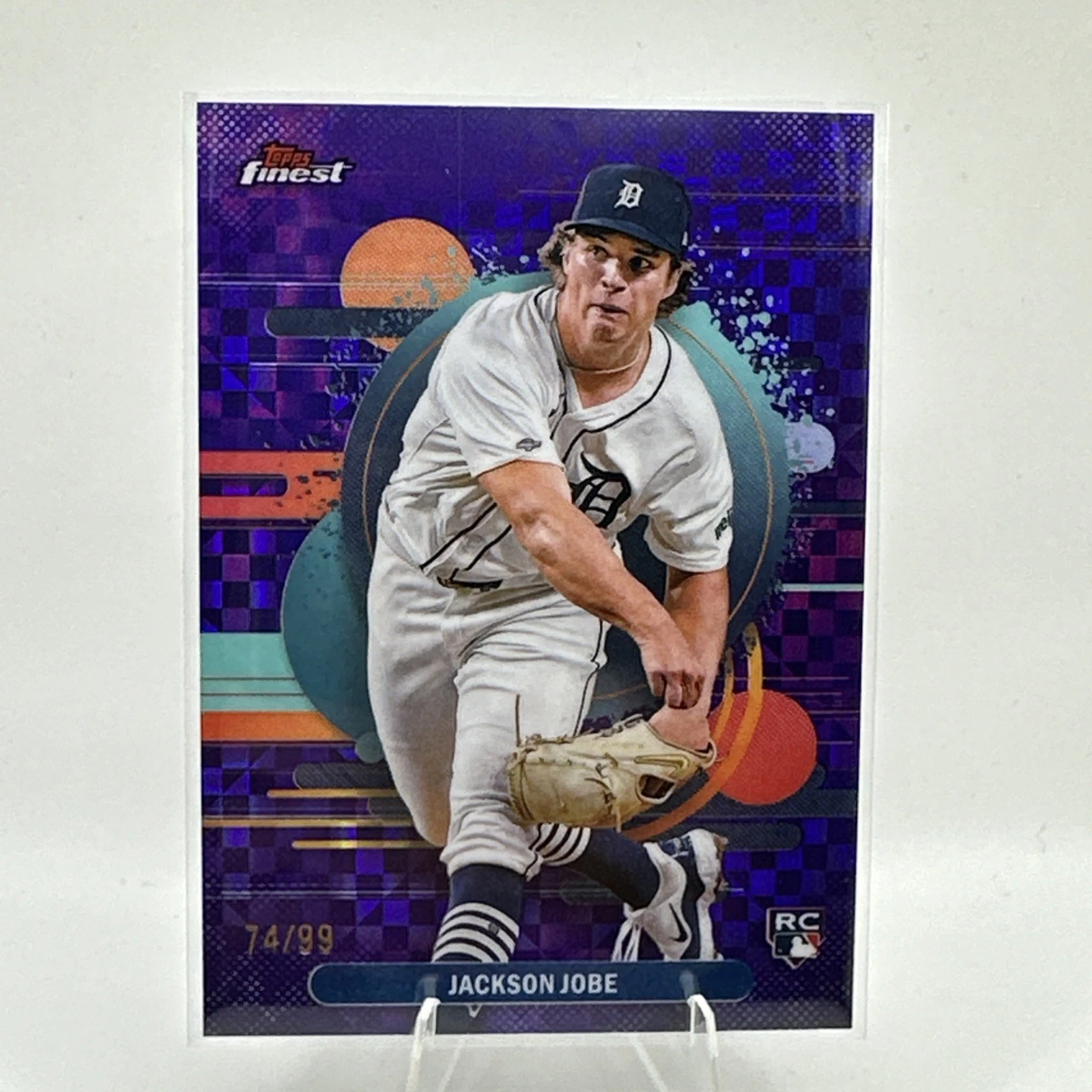 2025 Topps Finest Uncommon Purple Checkered - Jackson Jobe - /99 Detroit Tigers