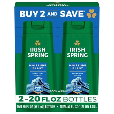 Irish Spring Moisture Blast Body Wash 20 Fl Oz (Pack of 2),