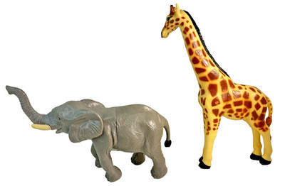 Learning Resources Jumbo Jungle Animals Giraffe & Elephant Figures Toy Lot of 2