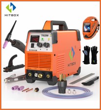 200A TIG Welder Auto darkening Helmet Gloves,110V/220V 2in1 Stick/HF TIG Welder