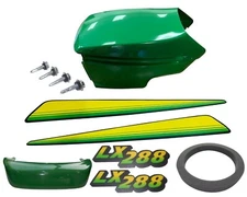 New Upper&Lower Hood/Bumper/Foam Isolator/LH&RH Stickers Fits JohnDeere LX288 UP